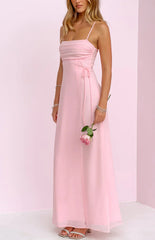 Flossie Pink Sleeveless Prom Dress