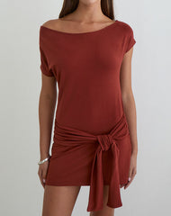 Genya Mini Dress in Jersey Fired Brick