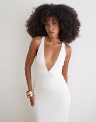 Georgina Maxi Dress in Cupro Off White