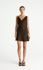 Adley Mini Dress (Chocolate)