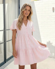 Galinda Dress - Soft Pink | Women's Tiered Mini Dress