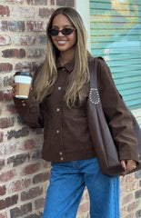 Hallie Suedette Chocolate Brown Jacket
