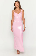 Honey Pink Sequin Maxi Dress