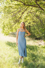 Washed In Denim Midi Dress