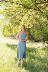 Washed In Denim Midi Dress