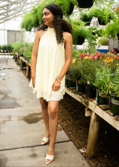 Halter Ruffle Mini Dress