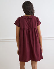 Imiraty Babydoll Mini Dress in Poplin Maroon