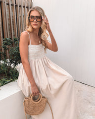 Ilyndra Dress - Beige Multi | Women's Cotton Maxi Dress