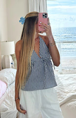 Imee Blue Striped Top