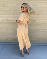 Iolana Dress - Beige | Women's Cotton Smock Midi Dress