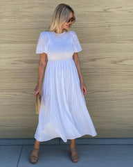 Iolana Dress - White | Women's Cotton Smock Midi Dress