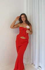 Jacqulin Red Maxi Skirt