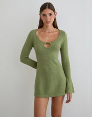 Kodia Mini Dress with Shell in Knit Olive