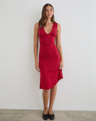 Laluma Midi Dress in Adrenaline Red