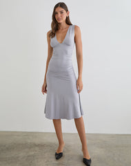 Laluma Midi Dress in Lilac Grey