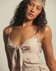 Lazlo Mini Dress in Bloom Leafy Taupe