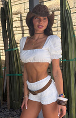 Leo White Micro Shorts