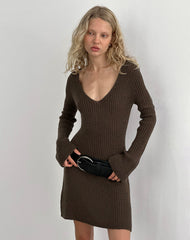 Meghan Mini Dress in Dark Chocolate