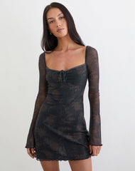 Modena Long Sleeve Dress in Dynamic Rose