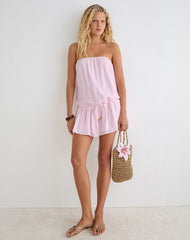 Moka Mini Dress in Crinkle Light Pink
