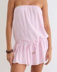 Moka Mini Dress in Crinkle Light Pink