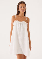 Mianna Cotton Mini Dress - White