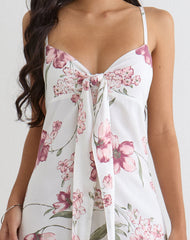 Nalami Midi Dress in Femme Floral White