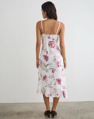 Nalami Midi Dress in Femme Floral White