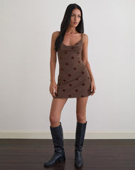 Pastila Mini Dress in Big Polka Flock Brown