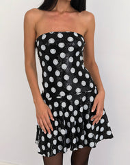 Pipo Mini Dress in Polka Sequin Monochrome