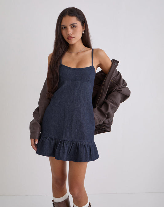 Pamina Mini Dress in Denim Indigo