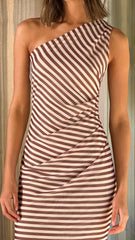 Cataleya Maxi Dress - Brown Stripe