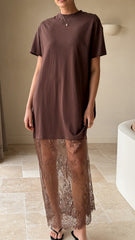 Adora T-Shirt Maxi Dress - Chocolate