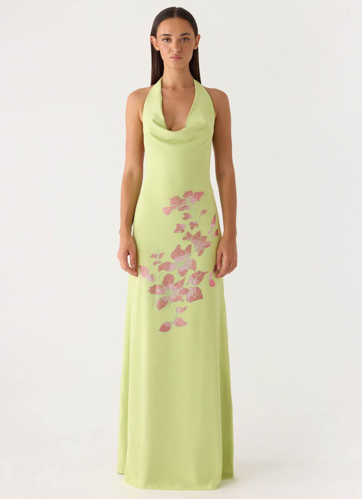Quaresma Embellished Maxi Dress - Lime