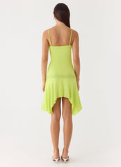 Queen Card Mini Dress - Lime