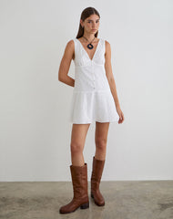 Raspati Mini Dress in Broderie White