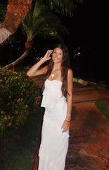 Raleigh White Ruffle Strapless Top