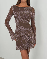 Salira Mini Dress in Moonlit Blossom Brown