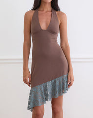 Sanaya Dress in Lace Panel Cupro Mink