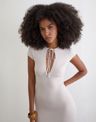 Senobia Keyhole Mini Dress in Cannoli Cream