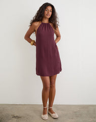 Sonnet Mini Dress in Crinkle Plum