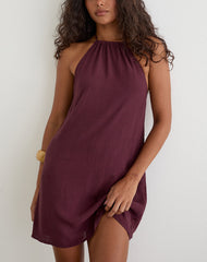 Sonnet Mini Dress in Crinkle Plum