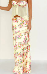 Saldana Yellow Bloom Maxi Skirt