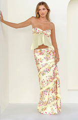 Saldana Yellow Bloom Maxi Skirt