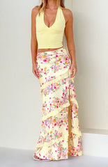 Saldana Yellow Bloom Maxi Skirt