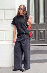 She's Yours Black Wide Leg Boyfriend Jeans