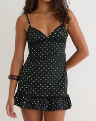 Tavita Mini Dress in Basic Polka Black