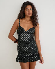 Tavita Mini Dress in Basic Polka Black