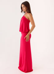 Telling You Maxi Dress - Red Magenta