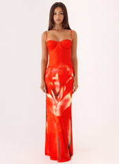 Vamonos Maxi Dress - Fire Petal